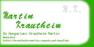 martin krautheim business card